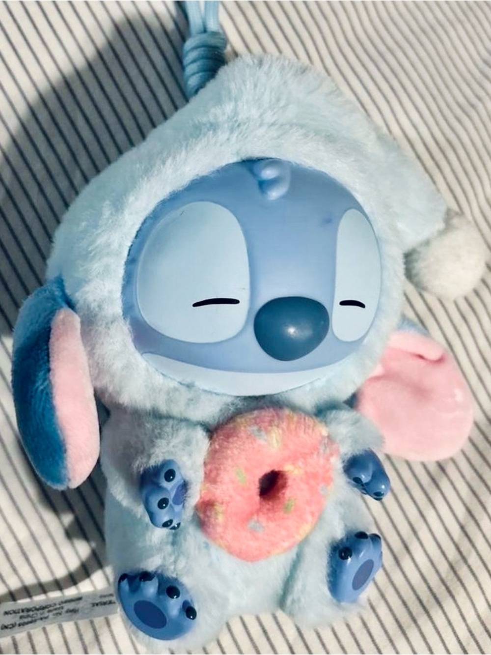 Miniso Disney Stitch Eat Before You Sleep Plush Keychain NWOT